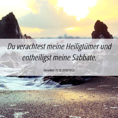 Picture 06 - Hesekiel 22:8 LUTH1912 - Du verachtest meine Heiligtümer und entheiligst - Bible Verse Picture
