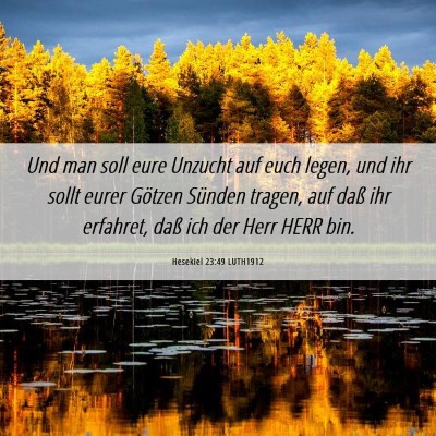 Picture 06 - Hesekiel 23:49 LUTH1912 - Und man soll eure Unzucht auf euch legen, und ihr - Bible Verse Picture