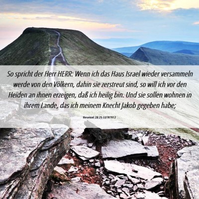 Picture 06 - Hesekiel 28:25 LUTH1912 - So spricht der Herr HERR: Wenn ich das Haus - Bible Verse Picture