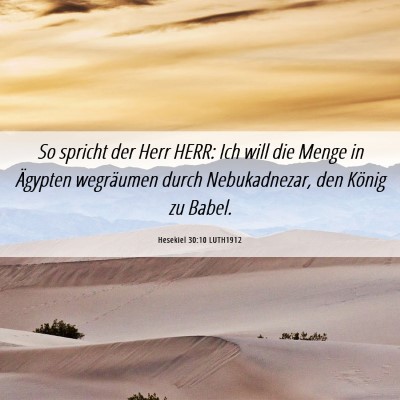 Picture 06 - Hesekiel 30:10 LUTH1912 - So spricht der Herr HERR: Ich will die Menge in - Bible Verse Picture