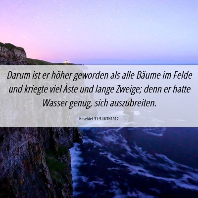 Picture 06 - Hesekiel 31:5 LUTH1912 - Darum ist er höher geworden als alle Bäume im - Bible Verse Picture
