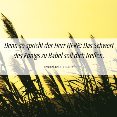 Picture 06 - Hesekiel 32:11 LUTH1912 - Denn so spricht der Herr HERR: Das Schwert des - Bible Verse Picture