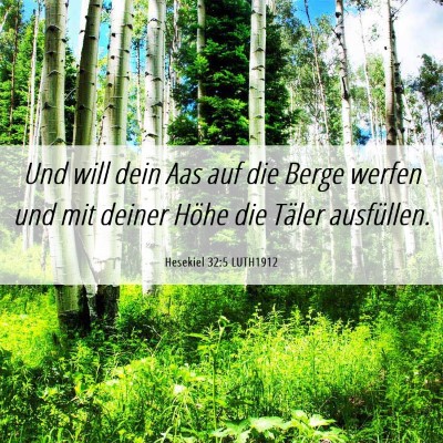 Picture 06 - Hesekiel 32:5 LUTH1912 - Und will dein Aas auf die Berge werfen und mit - Bible Verse Picture