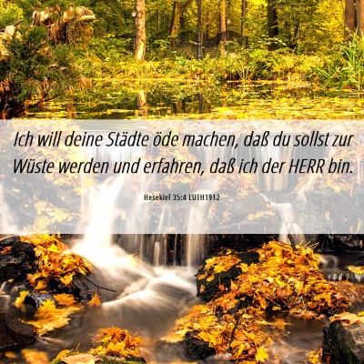 Picture 06 - Hesekiel 35:4 LUTH1912 - Ich will deine Städte öde machen, daß du - Bible Verse Picture