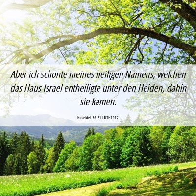 Picture 06 - Hesekiel 36:21 LUTH1912 - Aber ich schonte meines heiligen Namens, welchen - Bible Verse Picture