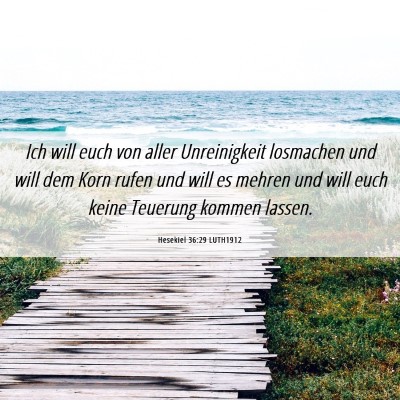 Picture 06 - Hesekiel 36:29 LUTH1912 - Ich will euch von aller Unreinigkeit losmachen - Bible Verse Picture