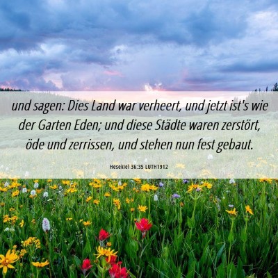 Picture 06 - Hesekiel 36:35 LUTH1912 - und sagen: Dies Land war verheert, und jetzt - Bible Verse Picture