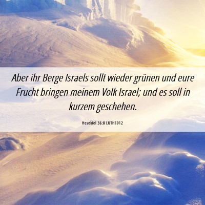 Picture 06 - Hesekiel 36:8 LUTH1912 - Aber ihr Berge Israels sollt wieder grünen und - Bible Verse Picture