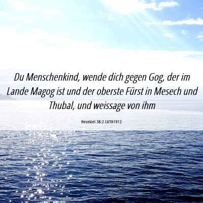 Picture 06 - Hesekiel 38:2 LUTH1912 - Du Menschenkind, wende dich gegen Gog, der im - Bible Verse Picture