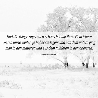 Picture 06 - Hesekiel 41:7 LUTH1912 - Und die Gänge rings um das Haus her mit ihren - Bible Verse Picture