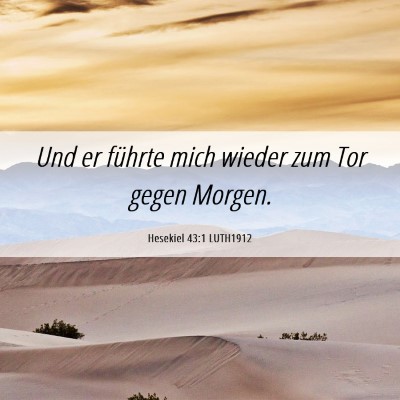 Picture 06 - Hesekiel 43:1 LUTH1912 - Und er führte mich wieder zum Tor gegen - Bible Verse Picture