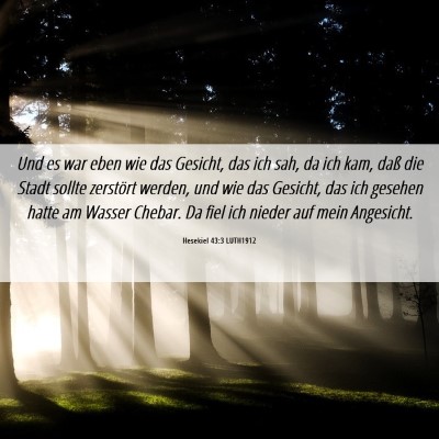 Picture 06 - Hesekiel 43:3 LUTH1912 - Und es war eben wie das Gesicht, das ich sah, da - Bible Verse Picture