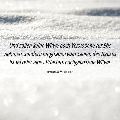 Picture 06 - Hesekiel 44:22 LUTH1912 - Und sollen keine Witwe noch Verstoßene zur Ehe - Bible Verse Picture