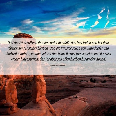 Picture 06 - Hesekiel 46:2 LUTH1912 - Und der Fürst soll von draußen unter die Halle - Bible Verse Picture