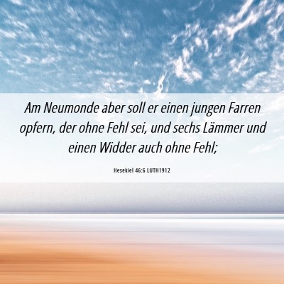 Picture 06 - Hesekiel 46:6 LUTH1912 - Am Neumonde aber soll er einen jungen Farren - Bible Verse Picture