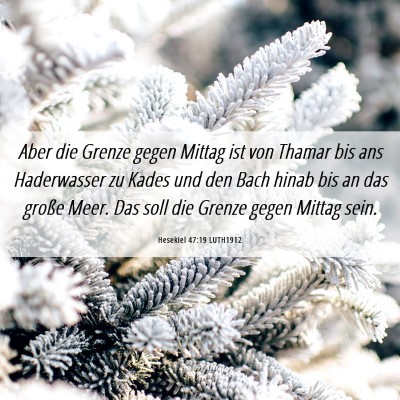 Picture 06 - Hesekiel 47:19 LUTH1912 - Aber die Grenze gegen Mittag ist von Thamar bis - Bible Verse Picture