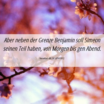 Picture 06 - Hesekiel 48:24 LUTH1912 - Aber neben der Grenze Benjamin soll Simeon seinen - Bible Verse Picture