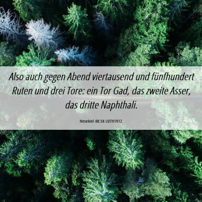 Picture 06 - Hesekiel 48:34 LUTH1912 - Also auch gegen Abend viertausend und - Bible Verse Picture
