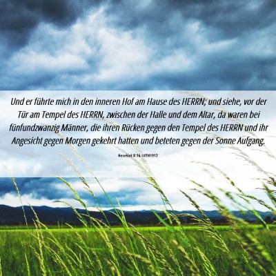 Picture 06 - Hesekiel 8:16 LUTH1912 - Und er führte mich in den inneren Hof am Hause - Bible Verse Picture