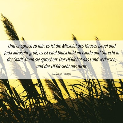 Picture 06 - Hesekiel 9:9 LUTH1912 - Und er sprach zu mir: Es ist die Missetat des - Bible Verse Picture