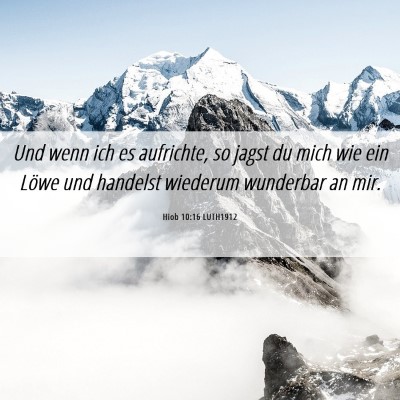 Picture 06 - Hiob 10:16 LUTH1912 - Und wenn ich es aufrichte, so jagst du mich wie - Bible Verse Picture