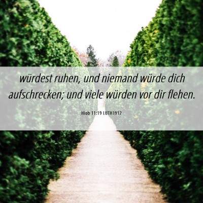 Picture 06 - Hiob 11:19 LUTH1912 - würdest ruhen, und niemand würde dich - Bible Verse Picture