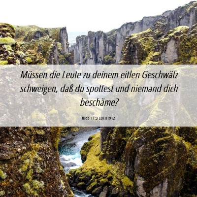 Picture 06 - Hiob 11:3 LUTH1912 - Müssen die Leute zu deinem eitlen Geschwätz - Bible Verse Picture