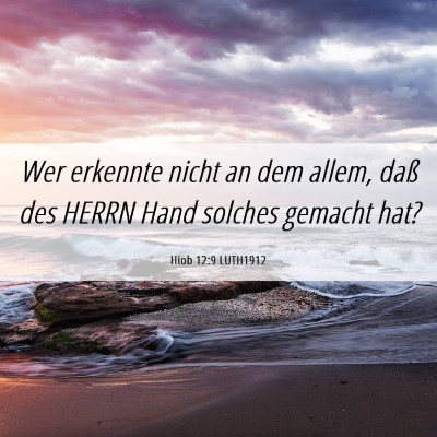 Picture 06 - Hiob 12:9 LUTH1912 - Wer erkennte nicht an dem allem, daß des HERRN - Bible Verse Picture