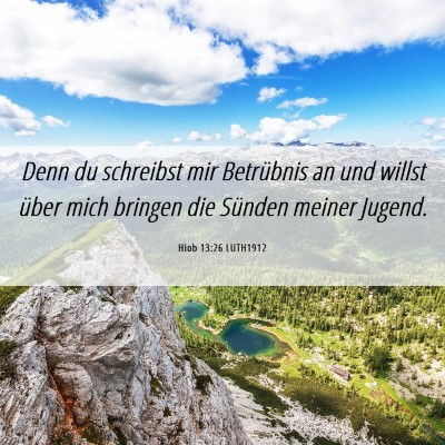 Picture 06 - Hiob 13:26 LUTH1912 - Denn du schreibst mir Betrübnis an und willst - Bible Verse Picture