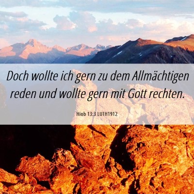 Picture 06 - Hiob 13:3 LUTH1912 - Doch wollte ich gern zu dem Allmächtigen reden - Bible Verse Picture