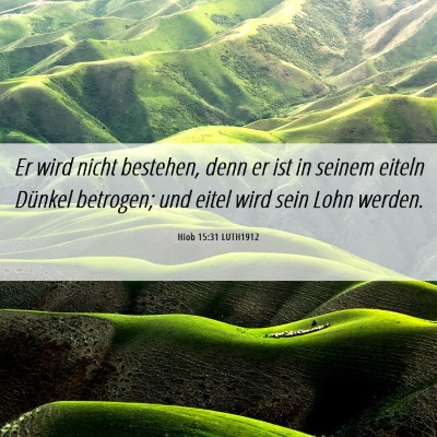 Picture 06 - Hiob 15:31 LUTH1912 - Er wird nicht bestehen, denn er ist in seinem - Bible Verse Picture