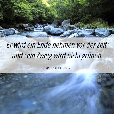 Picture 06 - Hiob 15:32 LUTH1912 - Er wird ein Ende nehmen vor der Zeit; und sein - Bible Verse Picture