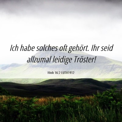 Picture 06 - Hiob 16:2 LUTH1912 - Ich habe solches oft gehört. Ihr seid allzumal - Bible Verse Picture