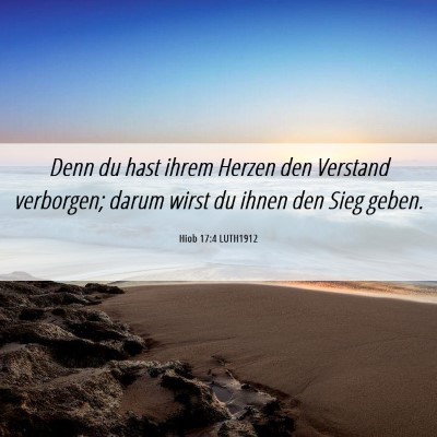 Picture 06 - Hiob 17:4 LUTH1912 - Denn du hast ihrem Herzen den Verstand verborgen; - Bible Verse Picture