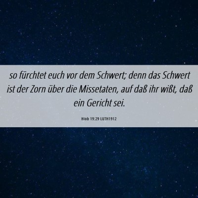Picture 06 - Hiob 19:29 LUTH1912 - so fürchtet euch vor dem Schwert; denn das - Bible Verse Picture