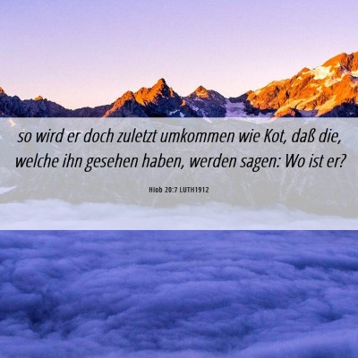 Picture 06 - Hiob 20:7 LUTH1912 - so wird er doch zuletzt umkommen wie Kot, daß - Bible Verse Picture