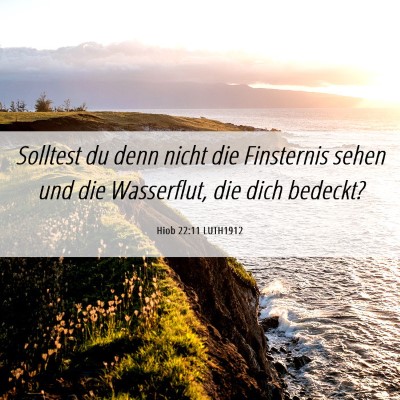 Picture 06 - Hiob 22:11 LUTH1912 - Solltest du denn nicht die Finsternis sehen und - Bible Verse Picture