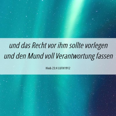 Picture 06 - Hiob 23:4 LUTH1912 - und das Recht vor ihm sollte vorlegen und den - Bible Verse Picture