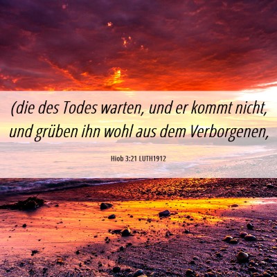Picture 06 - Hiob 3:21 LUTH1912 - (die des Todes warten, und er kommt nicht, und - Bible Verse Picture
