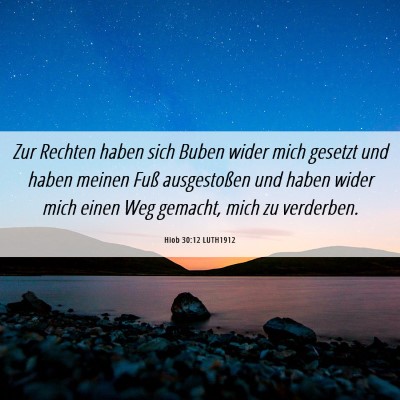 Picture 06 - Hiob 30:12 LUTH1912 - Zur Rechten haben sich Buben wider mich gesetzt - Bible Verse Picture