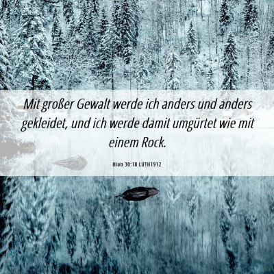 Picture 06 - Hiob 30:18 LUTH1912 - Mit großer Gewalt werde ich anders und anders - Bible Verse Picture
