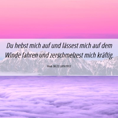 Picture 06 - Hiob 30:22 LUTH1912 - Du hebst mich auf und lässest mich auf dem Winde - Bible Verse Picture