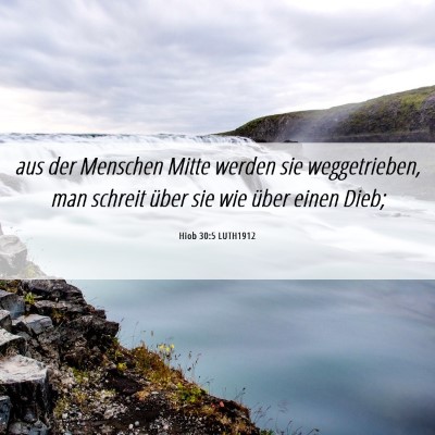 Picture 06 - Hiob 30:5 LUTH1912 - aus der Menschen Mitte werden sie weggetrieben, - Bible Verse Picture