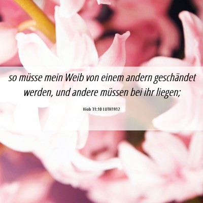 Picture 06 - Hiob 31:10 LUTH1912 - so müsse mein Weib von einem andern geschändet - Bible Verse Picture