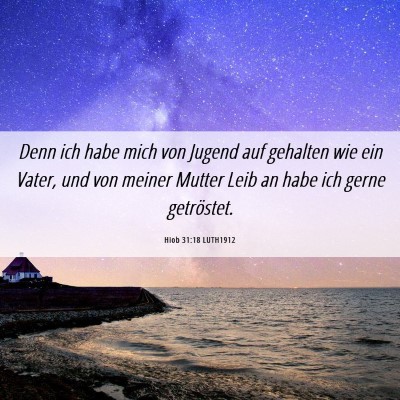 Picture 06 - Hiob 31:18 LUTH1912 - Denn ich habe mich von Jugend auf gehalten wie - Bible Verse Picture
