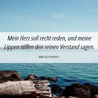 Picture 06 - Hiob 33:3 LUTH1912 - Mein Herz soll recht reden, und meine Lippen - Bible Verse Picture