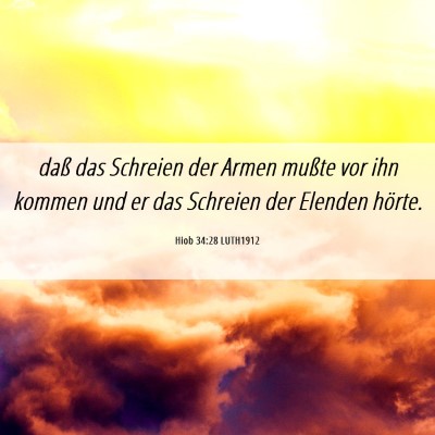 Picture 06 - Hiob 34:28 LUTH1912 - daß das Schreien der Armen mußte vor ihn kommen - Bible Verse Picture