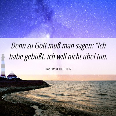 Picture 06 - Hiob 34:31 LUTH1912 - Denn zu Gott muß man sagen: “Ich habe - Bible Verse Picture