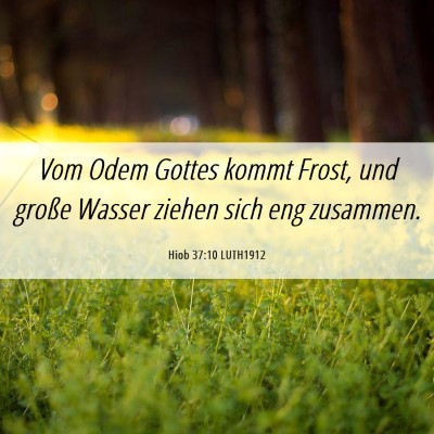 Picture 06 - Hiob 37:10 LUTH1912 - Vom Odem Gottes kommt Frost, und große Wasser - Bible Verse Picture