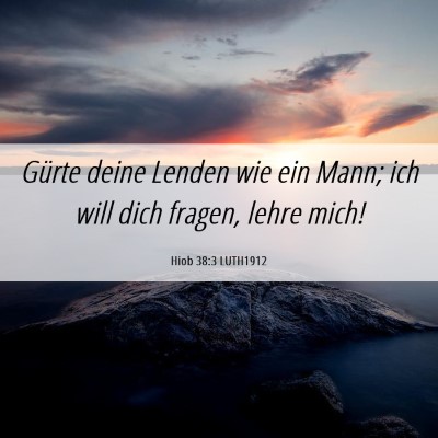 Picture 06 - Hiob 38:3 LUTH1912 - Gürte deine Lenden wie ein Mann; ich will dich - Bible Verse Picture
